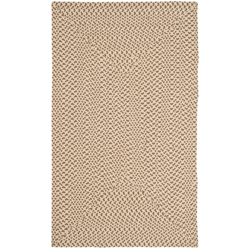 Garbrand Hand-Braided Cotton Beige Area Rug, Rectangle 6' x 9'