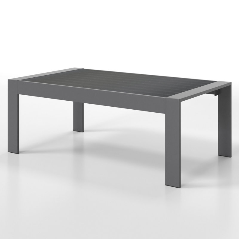 Table basse d'extérieur toutes saisons en aluminium (table incluse seulement), Gris