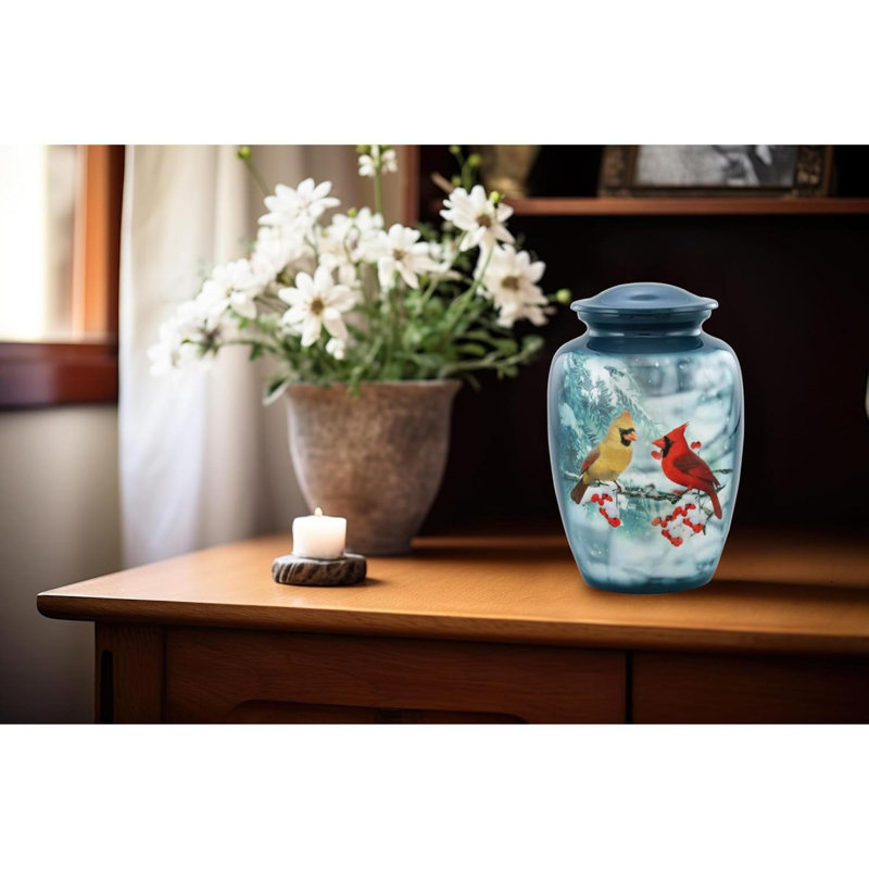 Cardinal Urn Full Size Cardinal Couple Cremation Urn Adult Cozy Cardinals Urns For Men And Women Cardinals Funeral And Memorial Urns For Human Ashes Upto With Velvet Bag