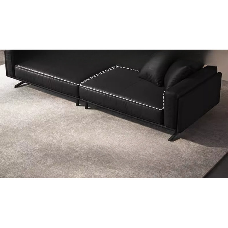 Canapé moderne simple noir, 4, H 34,64 po x l 129,92 po x P 39,37 po