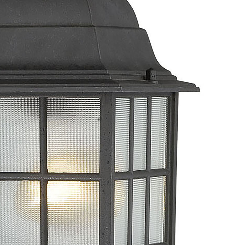 Gillian Outdoor Hanging Lantern, Textured Black