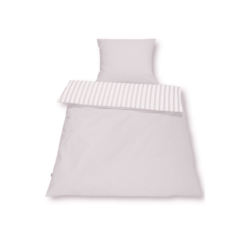 Striped Duvet Cover Set with Pillowcases Included, 200 x 220 cm - 2 Pillowcases (80 x 80 cm), Grey