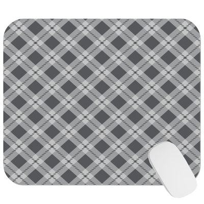 Gray Plaid Dreams III Modern Gaming Cute Office Laptop Desk Pad Gift Mat Square Rectangle Non-Slip Mousepad