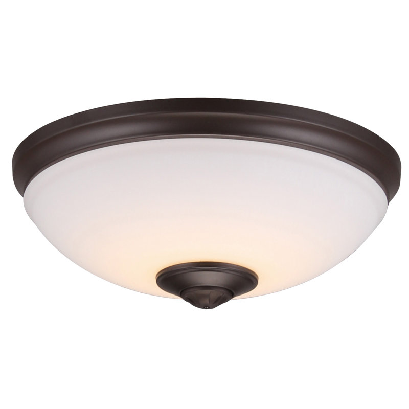 Ensemble d’éclairage pour ventilateur de plafond 1 lumière bol, Bronze huilé