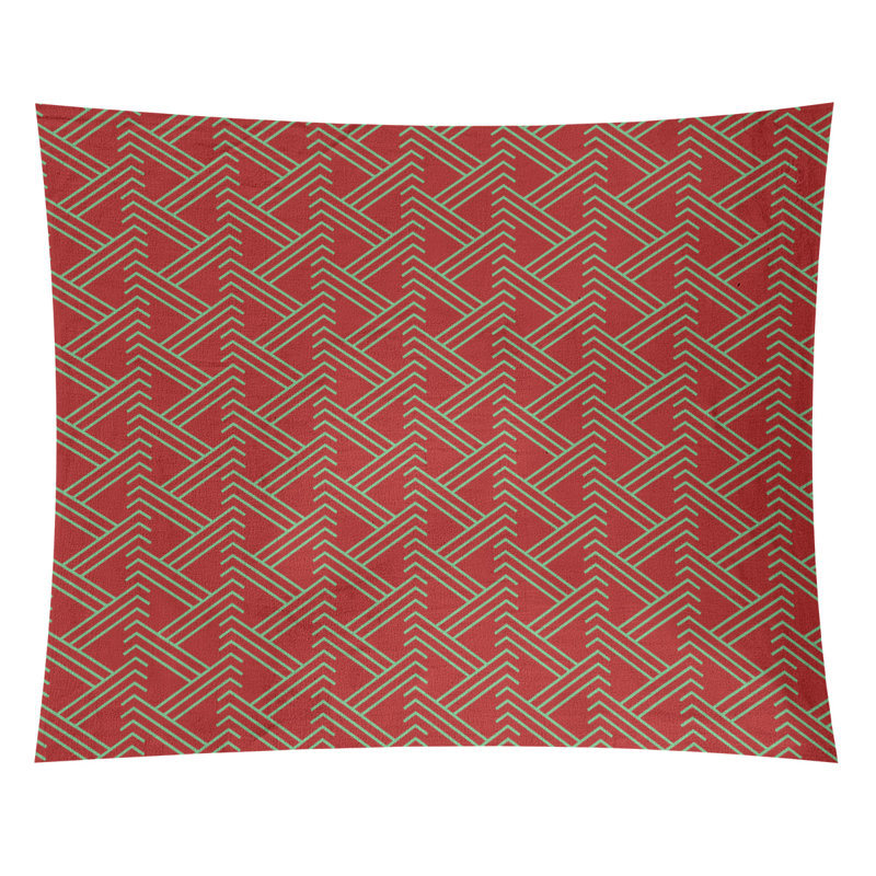 Tapisserie de zag à motif fêtes en polyester zig, H 51 po x l 60 po, Rouge