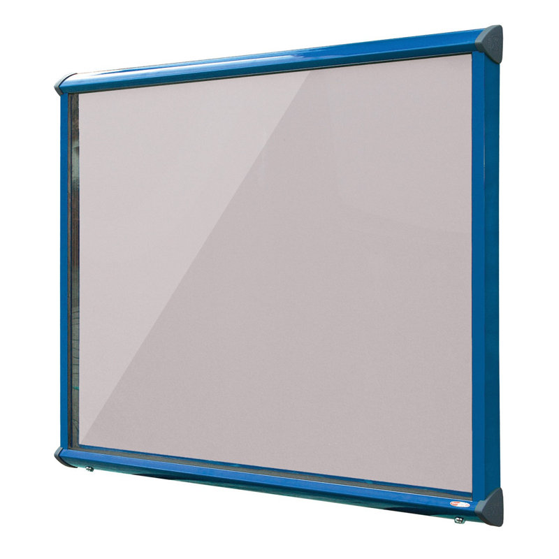Exterior Wall Mounted Bulletin Board, Blue, Light Grey, 57cm H x 71.2cm W