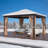 12' X 12' Hardtop Gazebo, Double Galvanized Steel Roof, Aluminum Frame With Netting And Curtains
