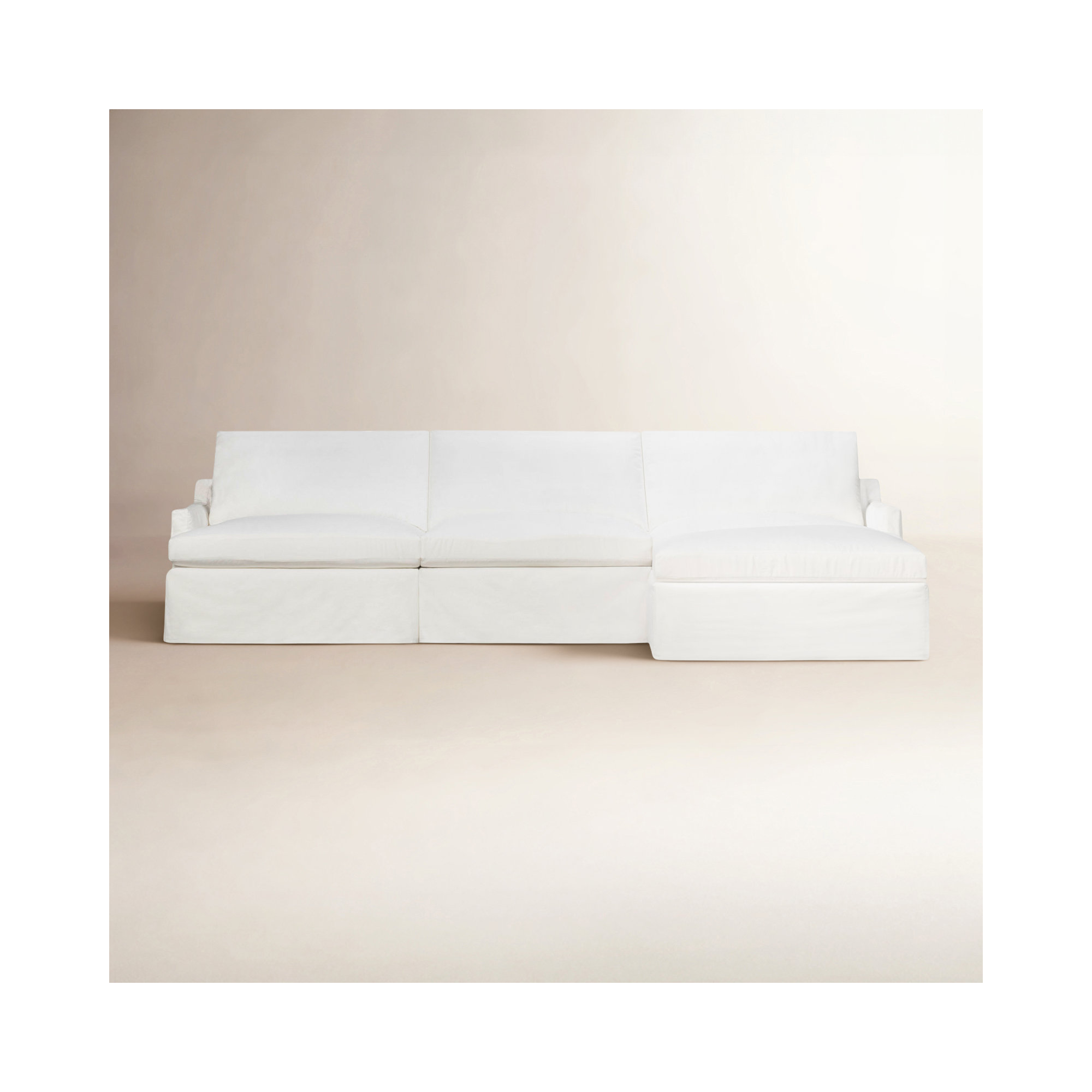 Wrenley 4-Piece Slipcovered Modular Sectional, Nomad Snow Crypton® Chenille