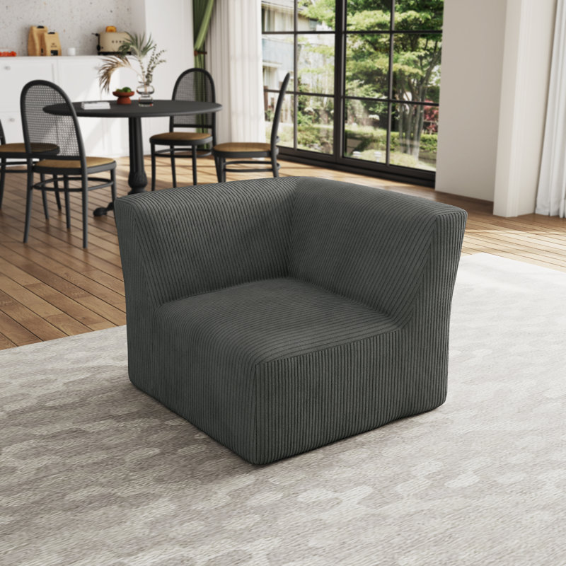 90.9Cm Wide Corner Chair, Grey