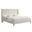 Lit plateforme très grand avec très grande tête de lit tapissier et tête de lit ondulée, tissu chenille de qualité supérieure, lit plateforme minimaliste moderne sans sommier, assemblage facile, ivoire-890605889