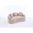 Curved Loveseat Sofa With 3 Throw Pillows