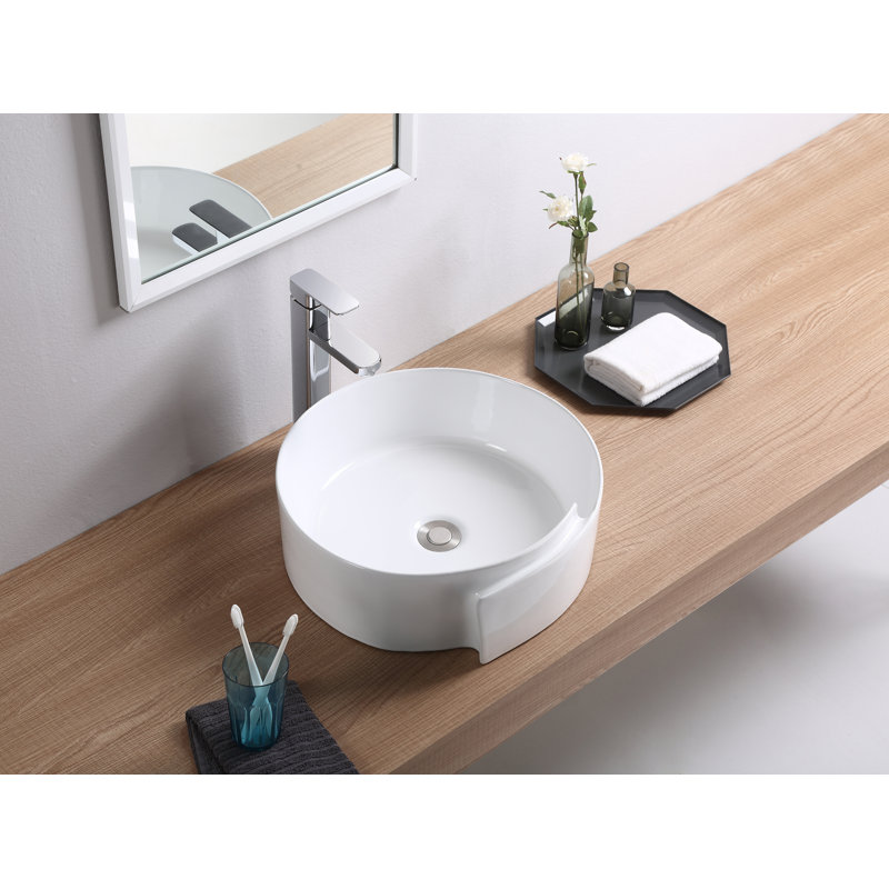 Vitreous China Circular Vessel Bathroom Sink