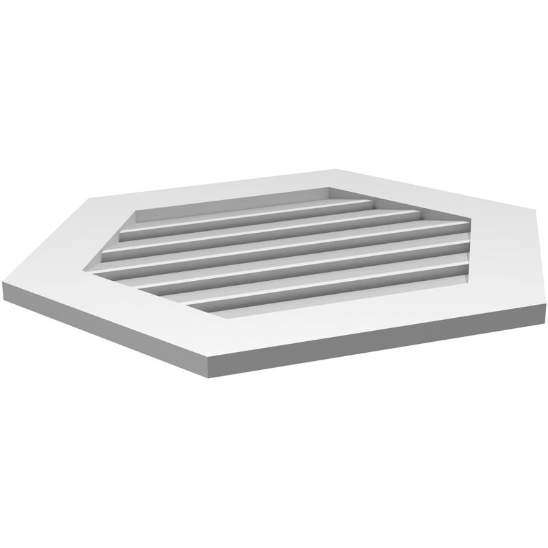 Évent horizontal fonctionnel à pignon en uréthane à surface horizontale Signature, H 24 po x l 30 po x P 1 po