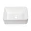 Lavabo vasque en céramique blanche 16 po x 12 po pour salle de bain - moderne, teinté, comptoir blanc moderne, installation