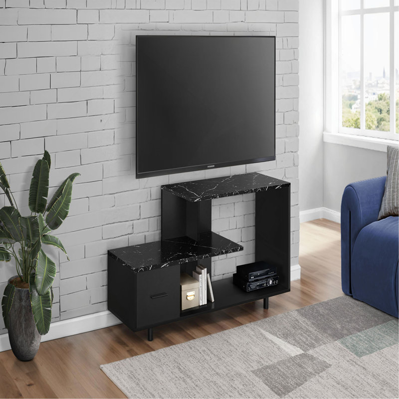Meuble télé, console de 48 po, meuble multimédia, tiroir de rangement, salon, chambre à coucher, contemporain, moderne