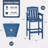 Tall Adirondack Chairs Set Of 2, HDPE Adirondack Bar Stools With Connecting Tray, Bar Height Adirondack Chair Patio Barstool, Ideal All Weather Tall Patio Chair For Balcony, Poolside, Backyard-123244078