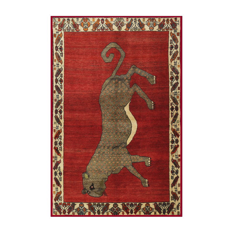 Tapis traditionnel orange / beige, Rectangle 2 pi x 4 pi