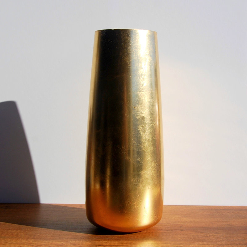 Vase de table Hawwa, Doré, H 18 po x l 7,5 po x P 7,5 po