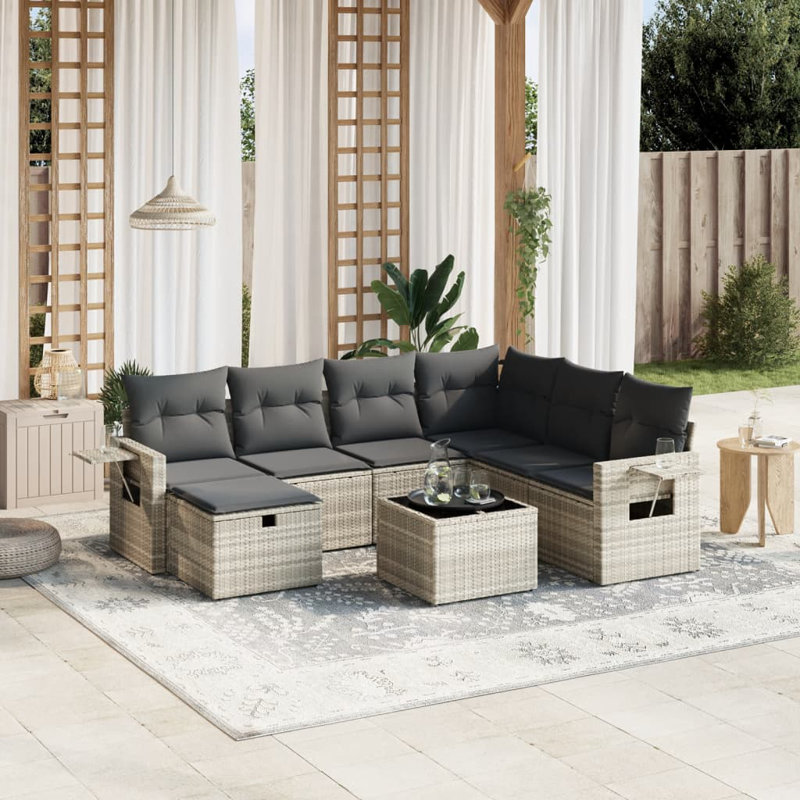  Garden Sofa Set Light Grey