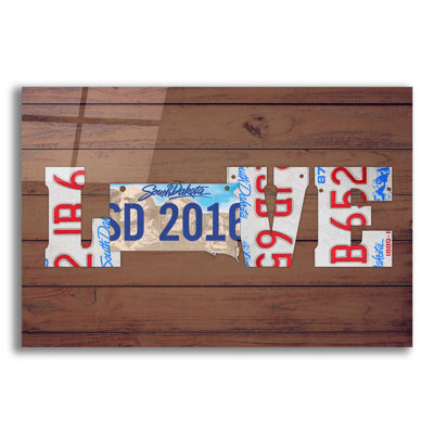 Art textuel SD State Love sur plastique / acrylique par Design Turnpike