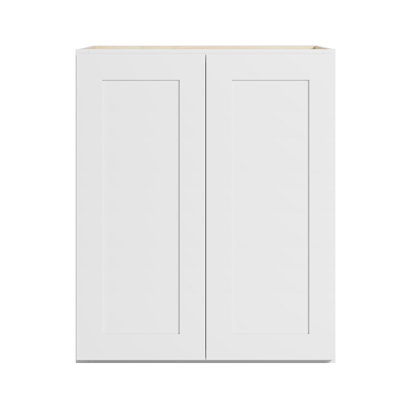 Modern Shaker Wall Cabinet, Solid Birch Frame, Birch-Veneer Plywood Box, Soft-Matte Water-Based Finish, Adjustable Shelf, Multiple Widths (12”–39”)