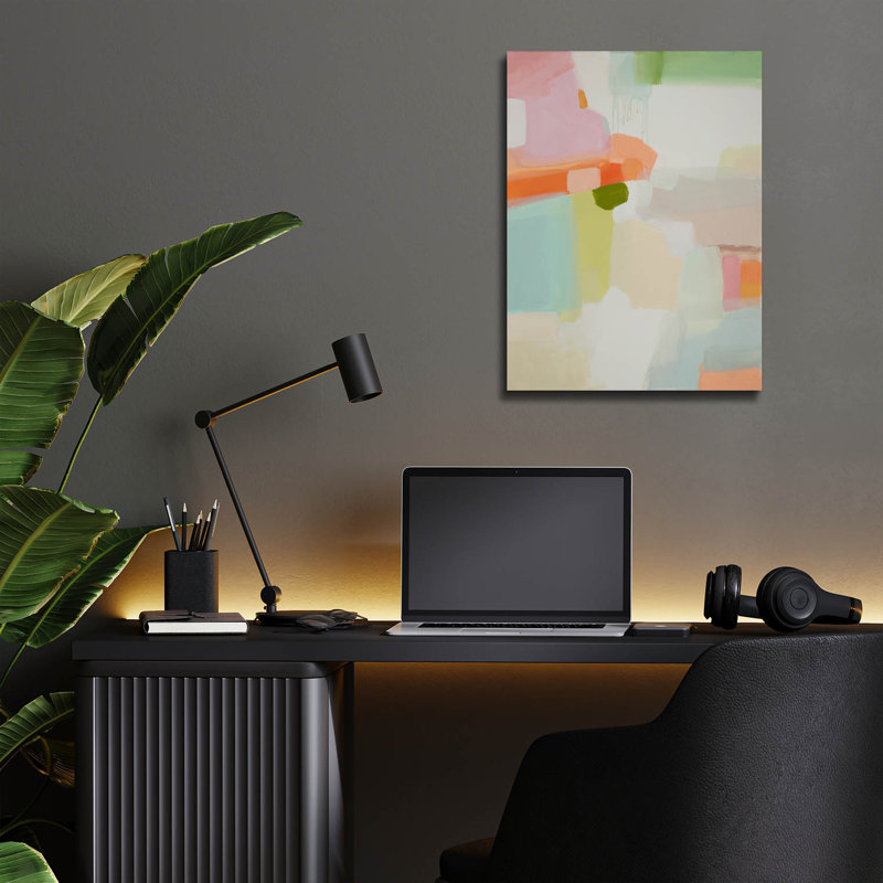 Art mural épique «Pastel Abstract 1» par Jenny Westenhofer, art mural en verre acrylique, 16 po x 24 po