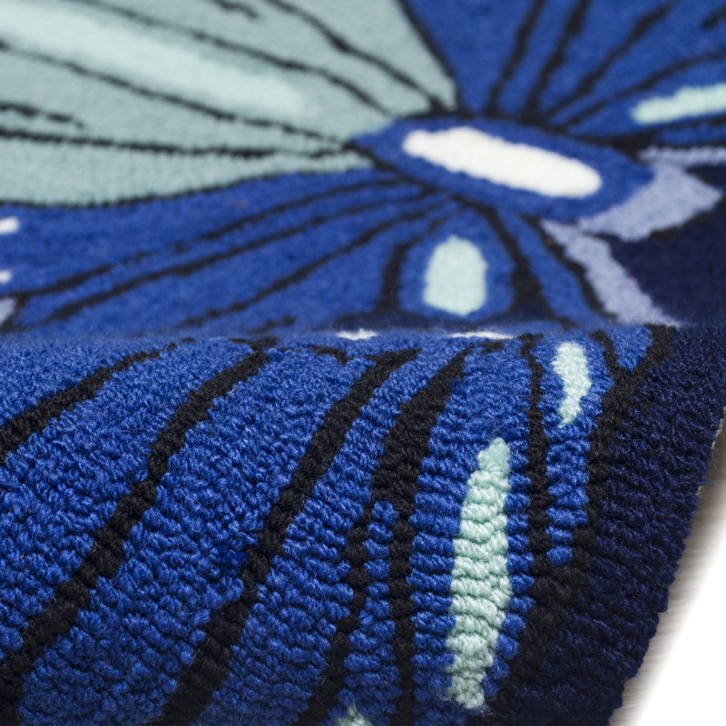 Aimslee Synthetic Kitchen Mat, Blue/Navy