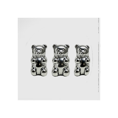 Chrome Bear White Acrylic Decorative Tray