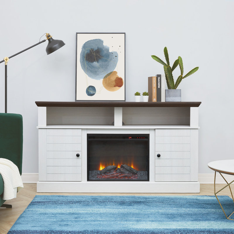 Tosha 60" Entertainment Center TV Console Stand with Electric Fireplace