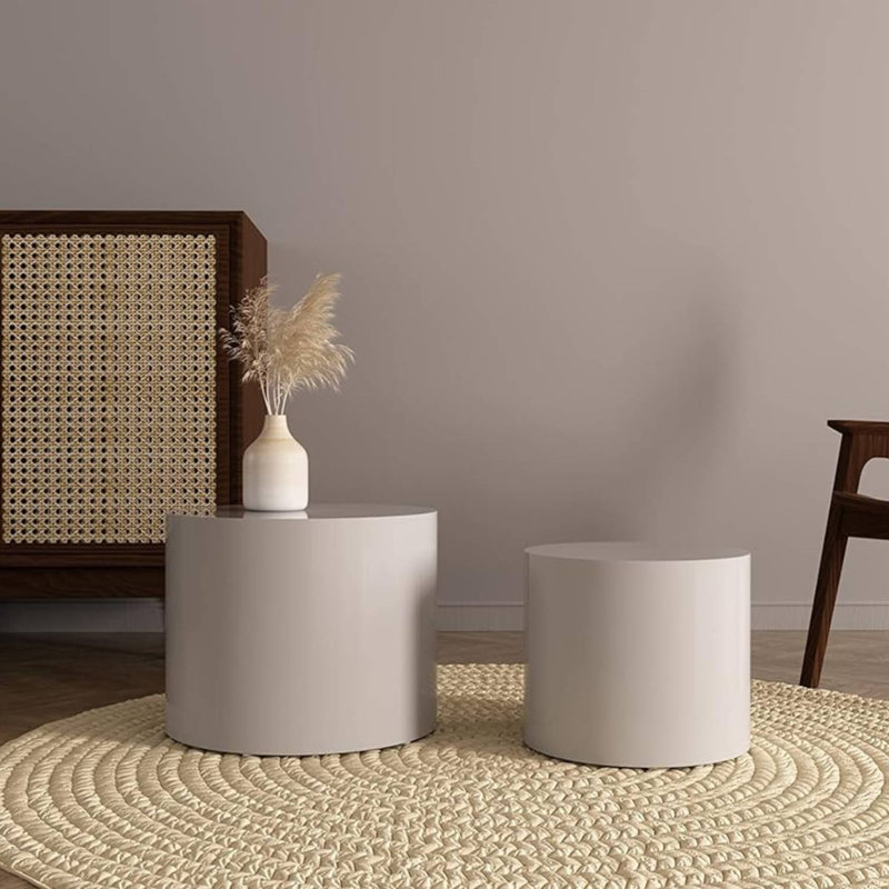 Nesting Tables, White, 15" H x 18.89" W x 18.89" D