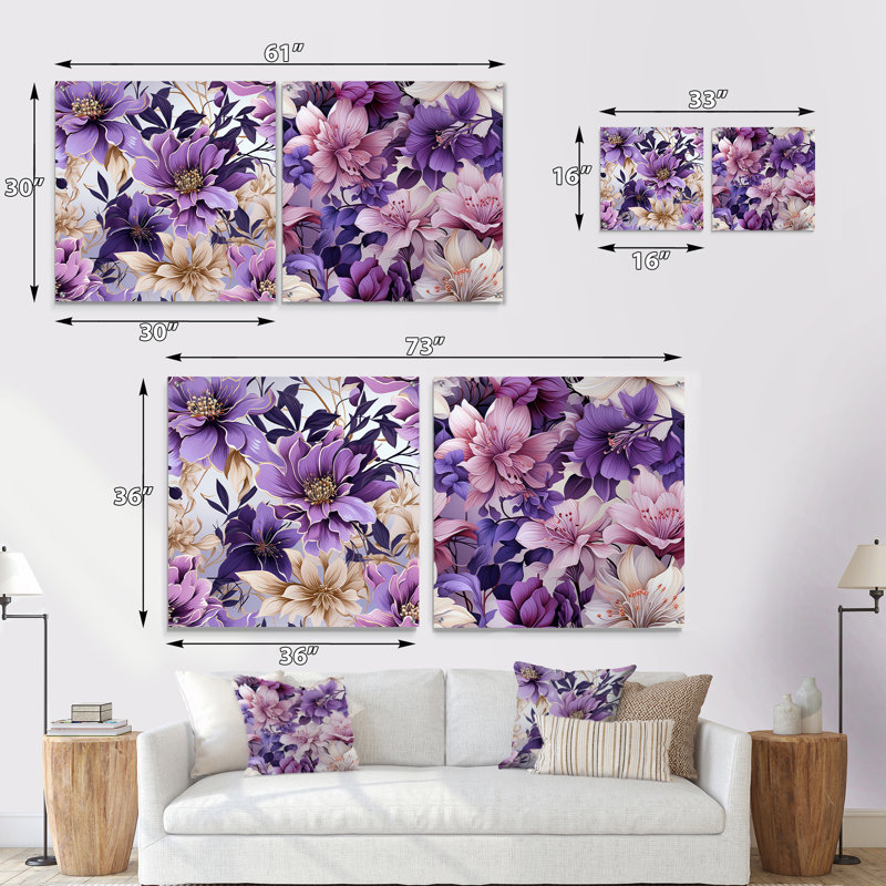«Orchid Dream Tropical» - ensemble d'art mural en verre acrylique Coastal Tropical, H 16 po x l 33 po