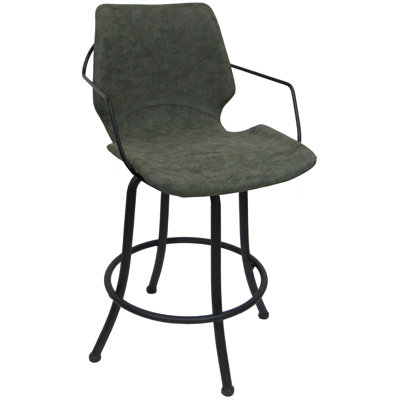 Noie Swivel Upholstered Counter Stool with Metal Frame