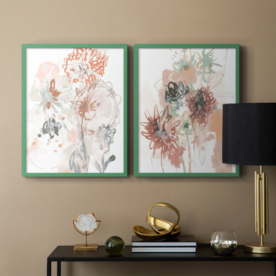 Petal Drift III - reproduction encadrée de qualité supérieure - prête à être accrochée - aucun clou requis - aucun clou requis