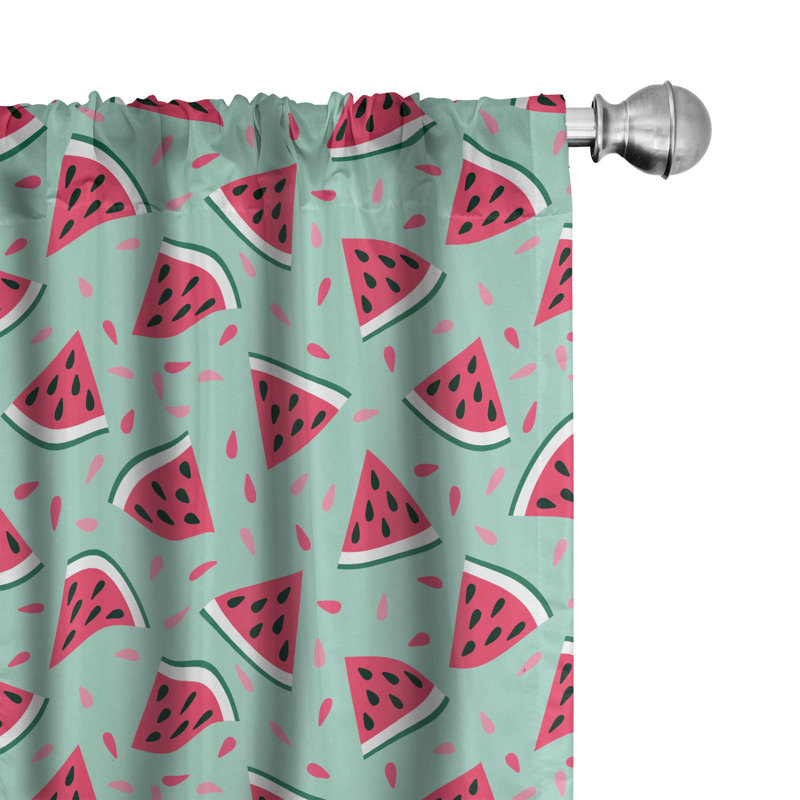 Fruit Semi-Sheer Rod Pocket Curtain Panels, 28" x 84"