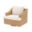 Chaise d'extérieur pivotante en rotin avec coussins
