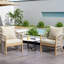 Méridienne en aluminium beige avec assise large ergonomique et élégante pour la détente intérieure et extérieure.-825474214