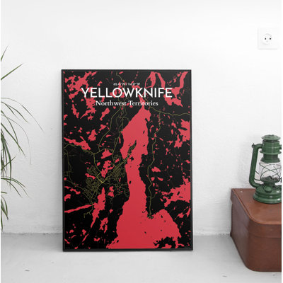 Yellowknife City Map - No Frame Print