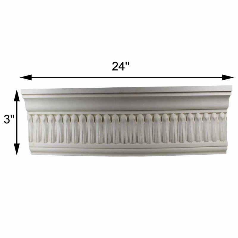 Ornate Primed Urethane Crown Molding 3.5'' x 96''