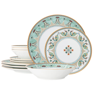 Noritake Porcelain China Dinnerware Set - Service for 4