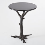 White Faux Bois Side Table