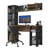 Modern Study Desk & Bookshelf Set, Walnut & Anthracite, 100% Melamine Coated Particle Board, Desk Height: 29.0 inches | Stylish Wall Shelf: 47.2 x 9.8 x 7.9 inches | Functional Home Office Solution-1371715849-1371717367