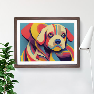 Abstract Puppy Dog - Framed Print
