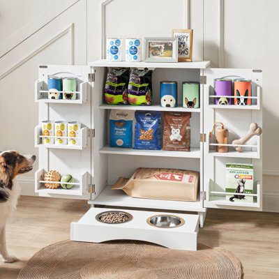 Station d'alimentation pour chien avec bols