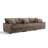 3 - Piece Upholstered Light Brown Faux Rabbit Fur Flannel Modular Sectional Sofa with Armrests & Throw Pillows-1655858586