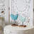 Decorative Metal Standing Bird Figurines & Sculptures With Embossed Accents & Wood Base-1637647219