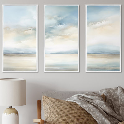 Minimalisme, ciel nuageux paysage IV - ensemble d'art sur toile ciel