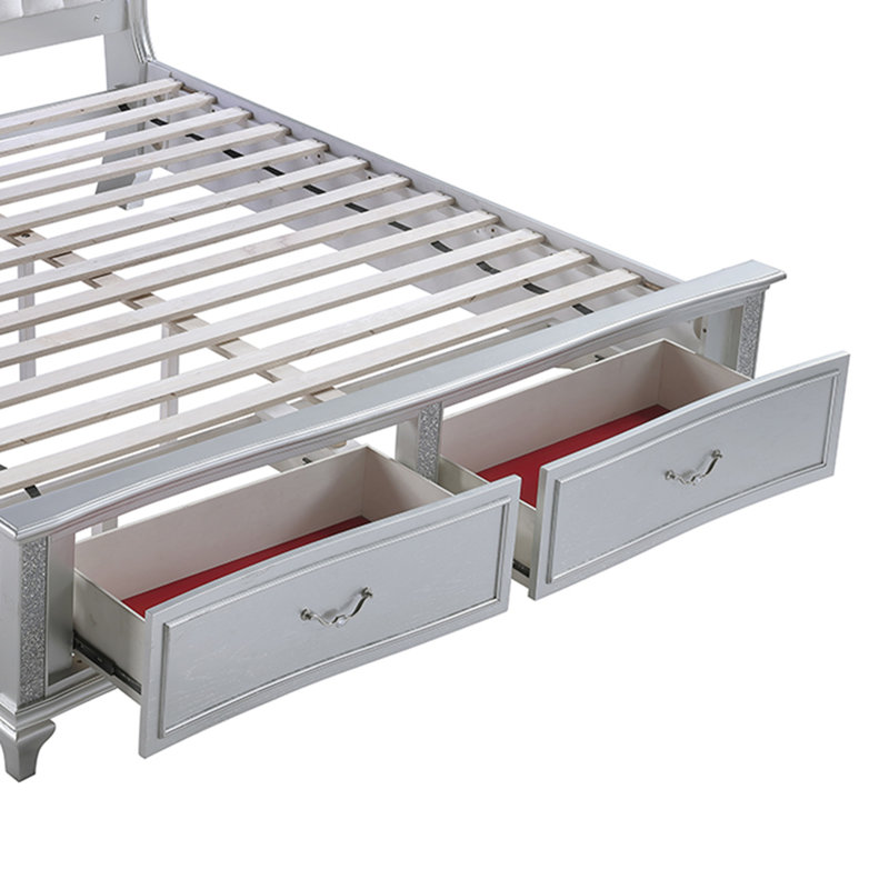 Motomitsu Upholstered Bed Silver, King