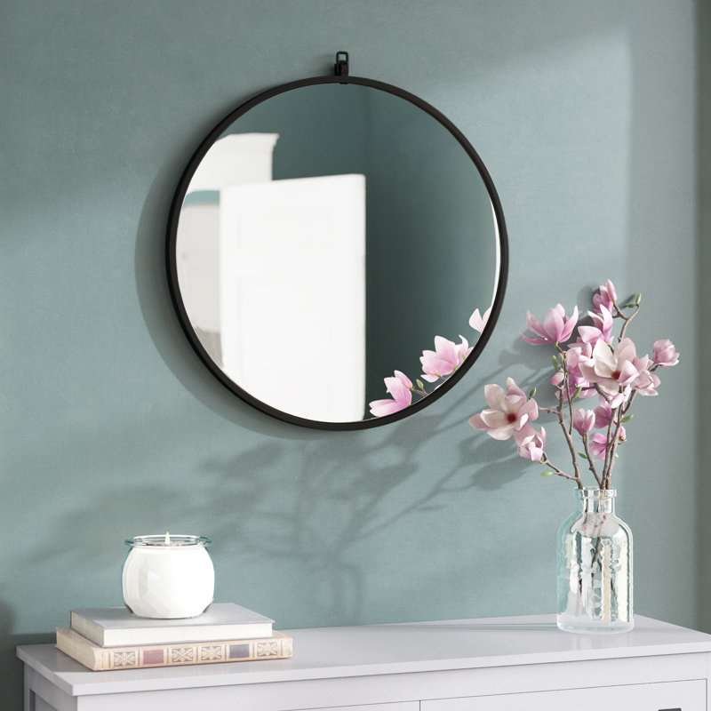 Miroir Cassie, 24 po x 24 po, Noir