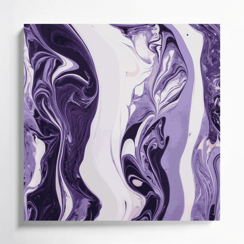 Abstrait art fluide sur toile blanche 66, H 16 po x l 16 po