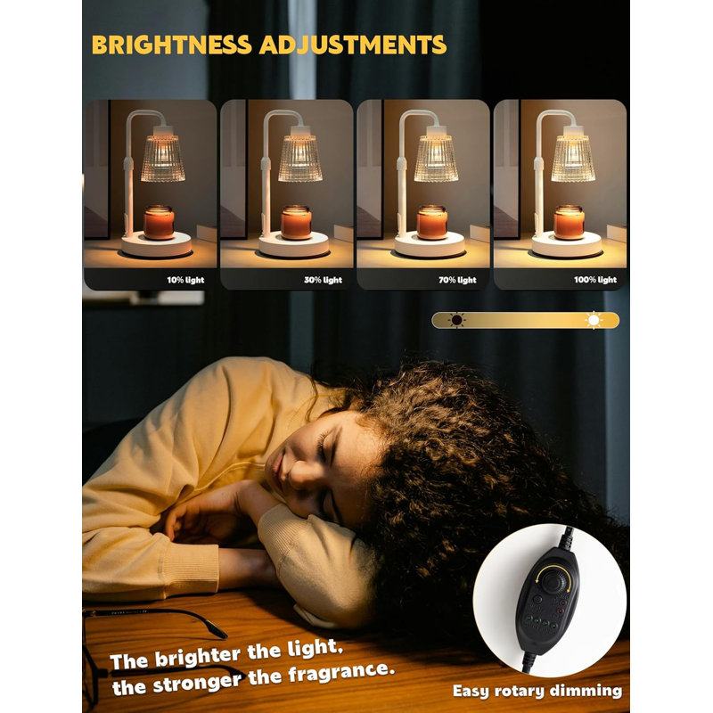 Lampe-bougie blanche à intensité variable avec minuterie